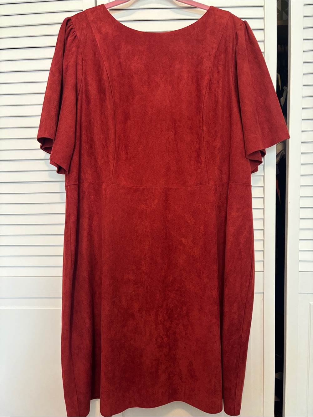 Eloquii Rust Red Suede-Look Midi Dress
